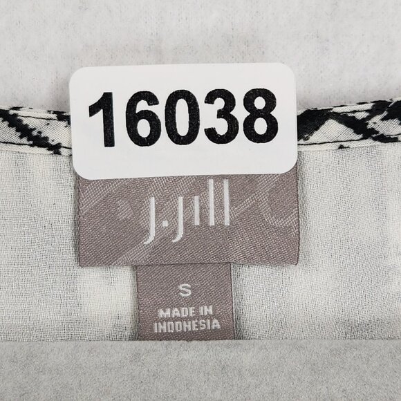 J Jill Dress Women Small Black White Pleated Sleeveless Knee Length Shift Casual - Picture 9 of 13